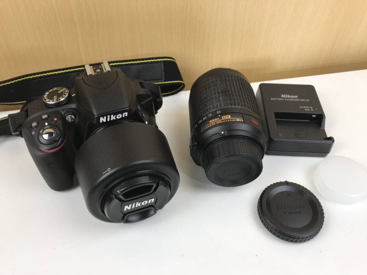Nikon ニコン 一眼レフ カメラ D3300 18-55 VR ズームレンズ ブラック 美品を買取いたしました
